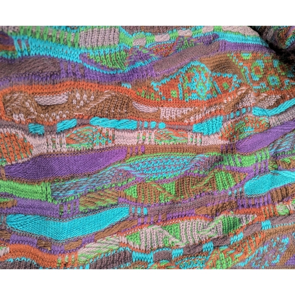 COOGI Vintage 90's 100% New Wool 3D Knit Sweater Size Large - Picture 3 of 6
